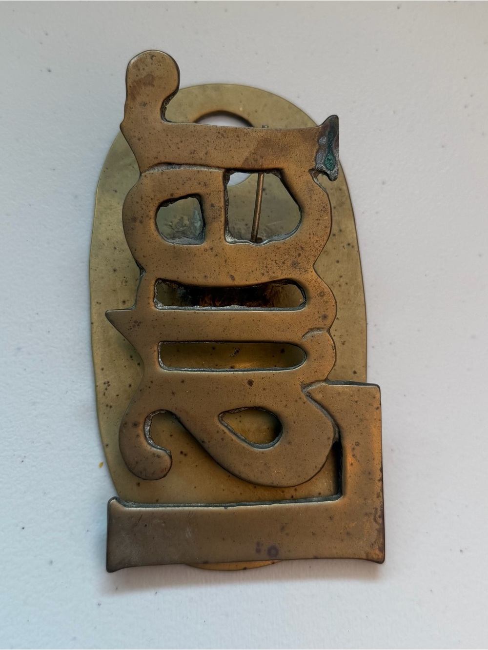 Vintage Brass LATER Wall Mount Mail Letter Clip Holder Spring Clamp Wall Decor